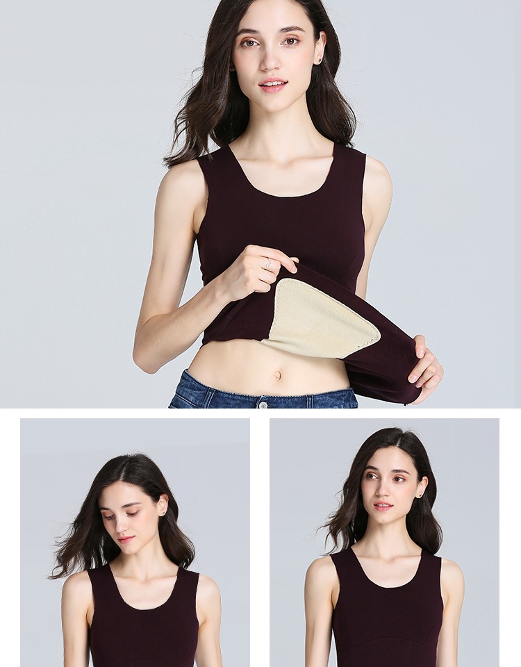 Áo vest nữ mùa thu và mùa đông mới không có tóc không có dấu vết Slim sốt nhung lụa vá đáy áo sơ mi áo nâng ngực