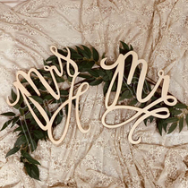 Custom Wood lettering forest wedding chair back decoration wedding chair logo decoration bride and groom bride logo listing