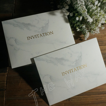 Envelope wedding marble custom bronzing logo invitation