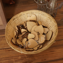 Bamboo basket plus custom lettering love wood chips sign-in props 23cm diameter basket
