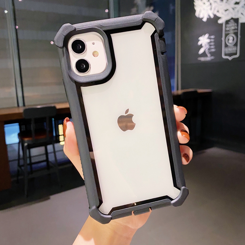 Apple 7 Plus / 8 Plus & Black Edge And Black Frame Transparentprotect screen Apple x Mobile phone shell xsmax Baobian gasbag Fall prevention xr thickening Screen protection iPhone7 transparent 8 plus Full edging se frame two-in-one xmax With dust plug xmas Shell