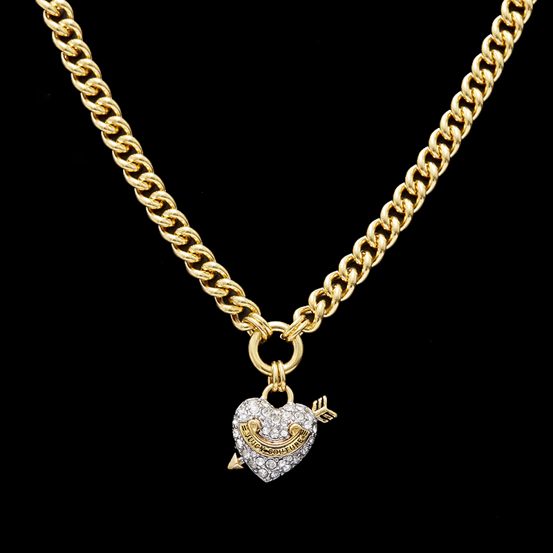 Special Offer Boshuolin Juicy European and American Fashion Diamond-Studded One-Arrow-Through-The-Heart Heart Smiley Basic Necklace for Women