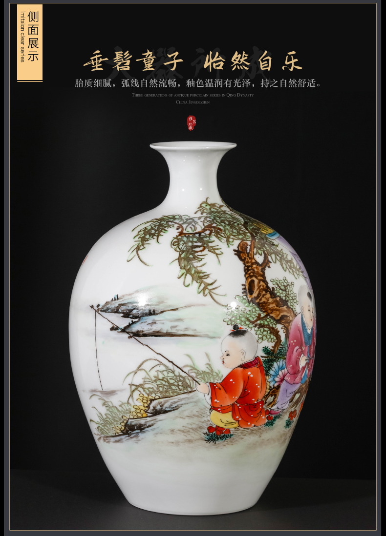 The Master of jingdezhen ceramics hand - made lad vases, new Chinese style living room TV ark, flower arranging porch is decorated furnishing articles