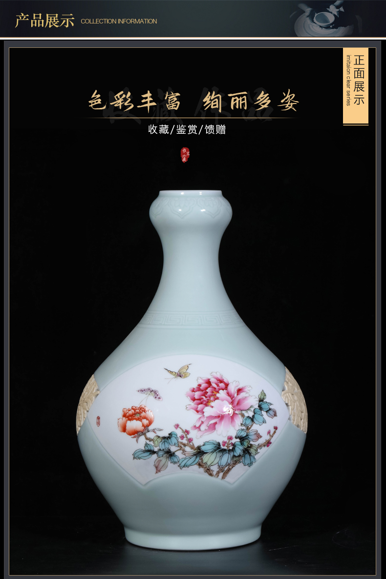 The Master of jingdezhen ceramics hand - made powder enamel vase of new Chinese style living room TV cabinet porch is decorated furnishing articles