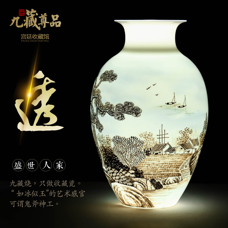 Jingdezhen porcelain masters of new Chinese style hand - made ceramic vases, furnishing articles flower arrangement sitting room decoration home decoration