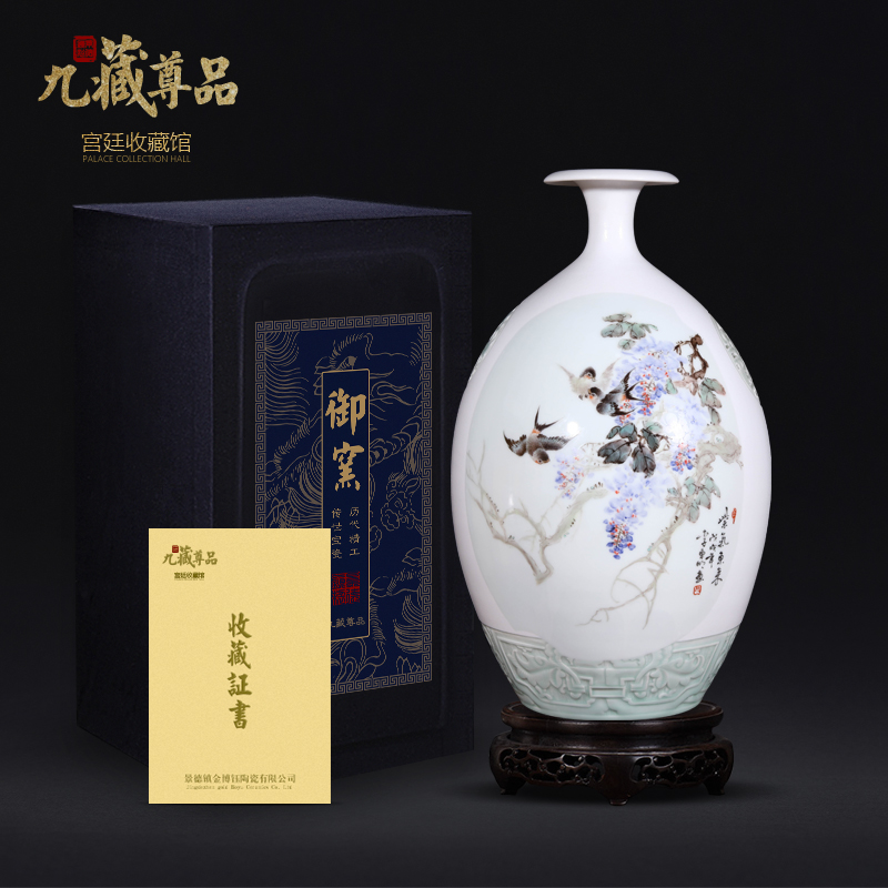 Jingdezhen ceramics dong - Ming li hand - made sabingga sukdun dergici jimbi vase Chinese style living room TV cabinet decorative furnishing articles arranging flowers