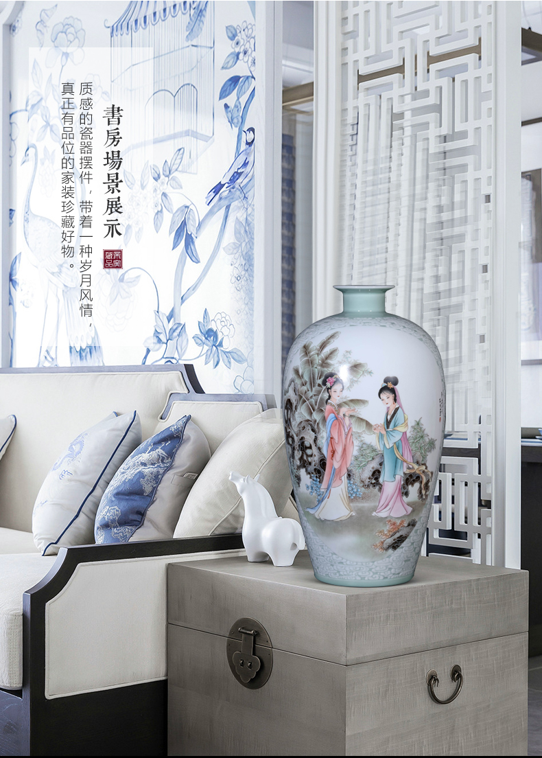 Dong - Ming li hand - made yudhoyono celadon vase carved Chinese jingdezhen ceramics sitting room porch TV ark, furnishing articles