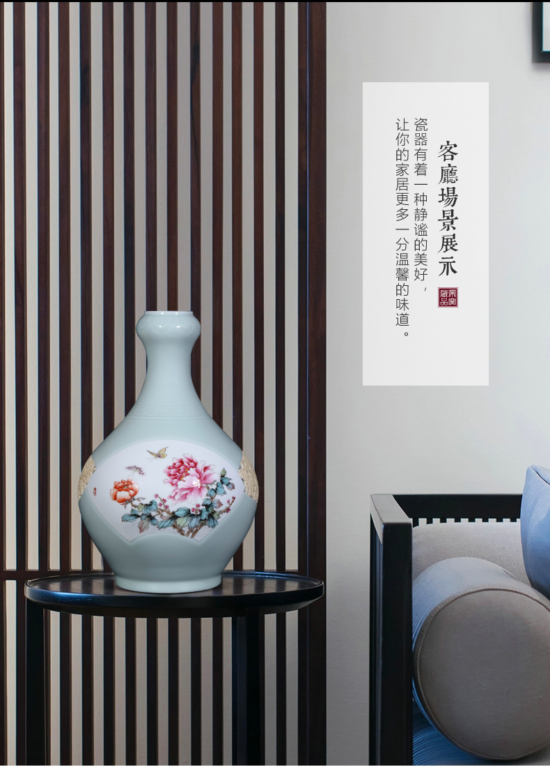 The Master of jingdezhen ceramics hand - made powder enamel vase of new Chinese style living room TV cabinet porch is decorated furnishing articles