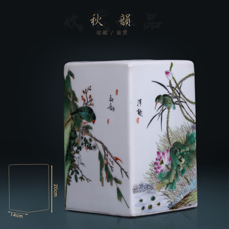 Jingdezhen ceramics imitation the qing qianlong hand - made pastel painting of flowers and flower arrangement with Chinese style living room home decoration furnishing articles