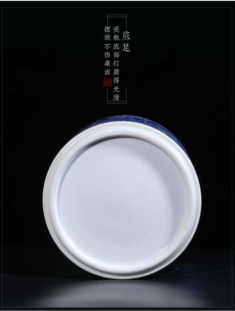 Dong - Ming li jingdezhen blue and white landscape brush pot hand - made ceramics Chinese style living room TV cabinet porch is decorated furnishing articles