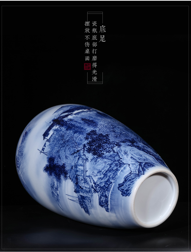 Jingdezhen ceramic dong - Ming li hand - made scenery of blue and white porcelain vase Chinese sitting room porch TV ark, furnishing articles