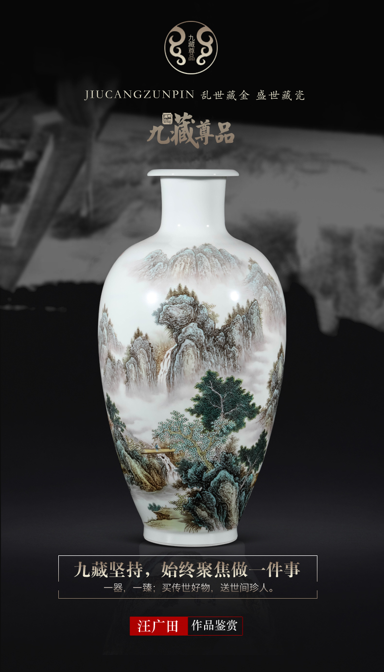 The Master of jingdezhen ceramics hand - made pastel landscape new sitting room porch TV ark, decoration of Chinese style household furnishing articles