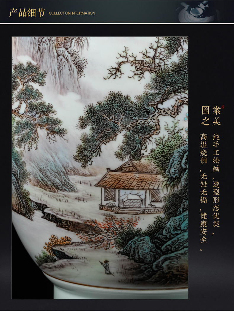 The Master of jingdezhen ceramics hand - made pastel landscape new sitting room porch TV ark, decoration of Chinese style household furnishing articles
