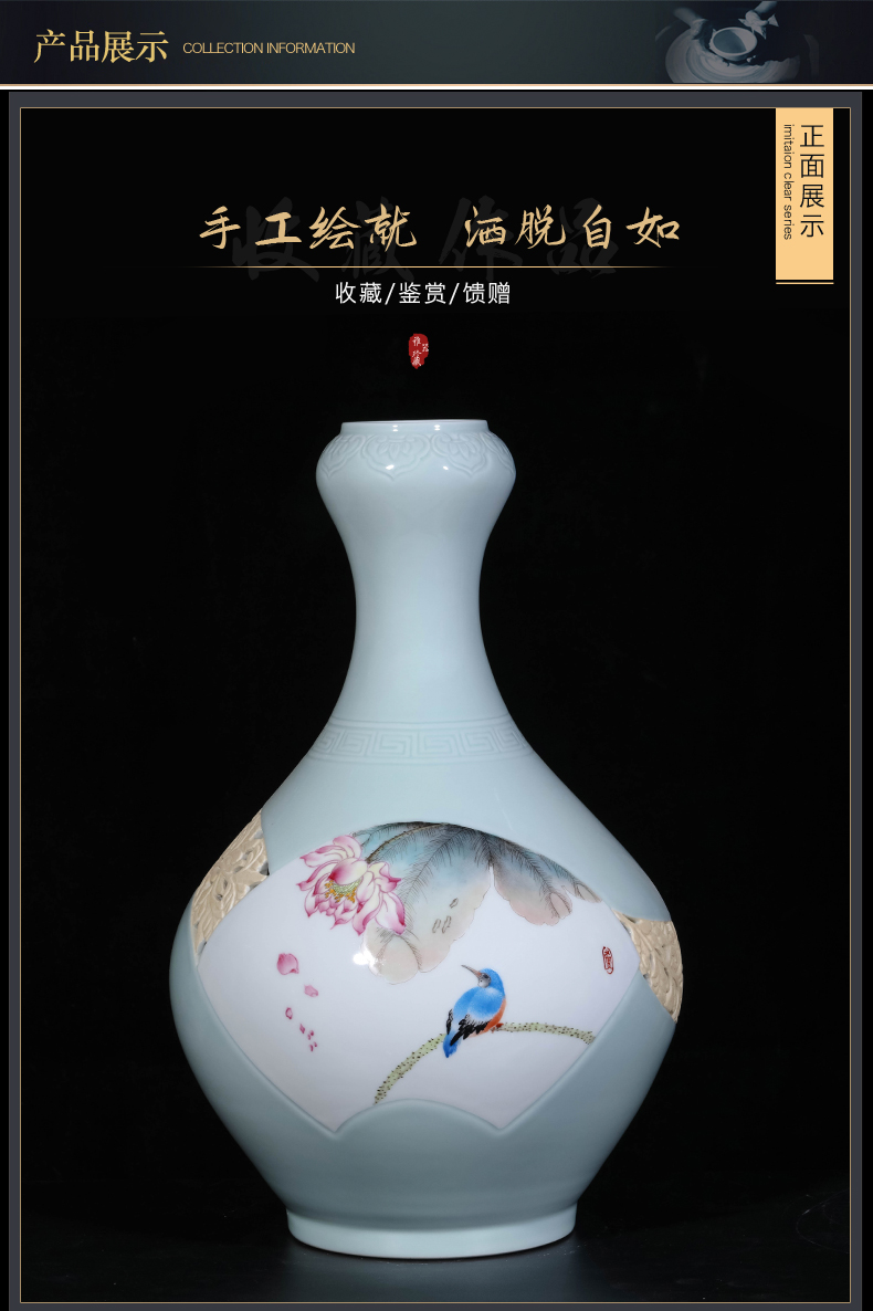 Jingdezhen ceramics masters hand - made the sitting room porch TV ark, vases, new Chinese style household decoration as furnishing articles