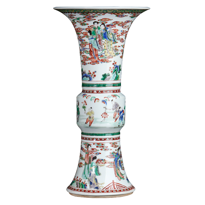 The ancient vase color characters of The reign of emperor kangxi jingdezhen ceramics Chinese flower arranging The sitting room porch is decorated furnishing articles