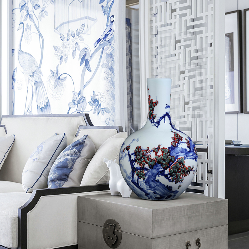 Dong - Ming li hand - made youligong tree of jingdezhen ceramics Chinese style living room TV cabinet porch is decorated furnishing articles