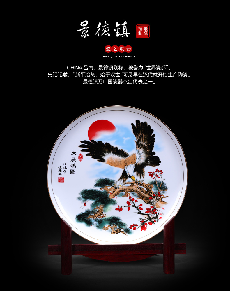 Jingdezhen ceramics decoration hanging dish of modern Chinese style living room see future sat dish dish crafts