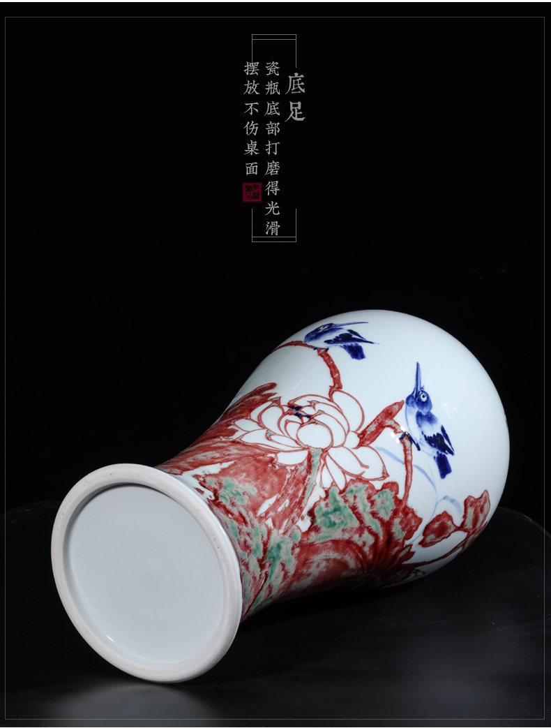Jingdezhen blue and white youligong dong - Ming li hand - made ceramic vase Chinese style living room TV cabinet porch is decorated furnishing articles