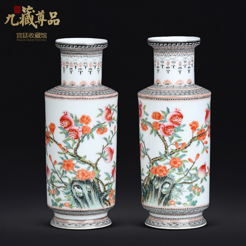 Jingdezhen ceramics Chinese antique hand - made pomegranate vase sitting room porch TV ark, rich ancient frame decorative furnishing articles