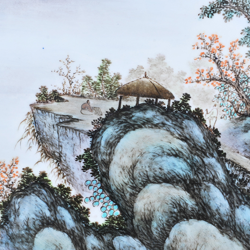 Jingdezhen ceramics Feng Huiying hand - made mountains xiuse porcelain plate painter adornment picture hanging in the sitting room is placed
