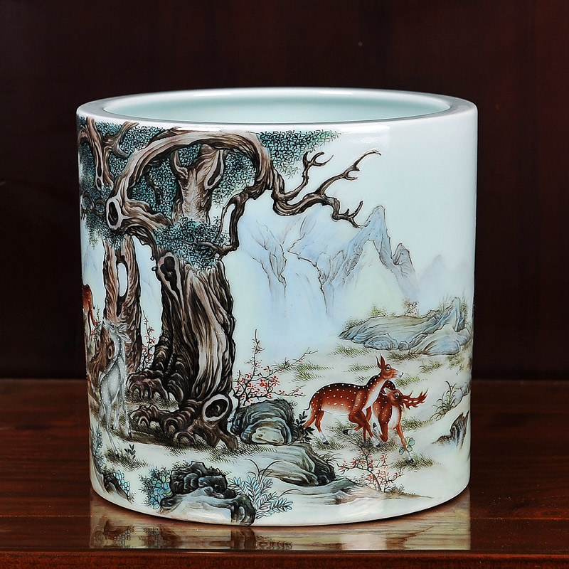Jingdezhen ceramics imitation the qing qianlong pastel 13 lu brush pot vase household craft sitting room adornment furnishing articles