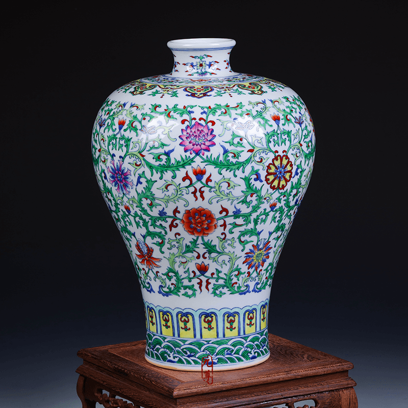 Archaize of jingdezhen blue and white porcelain vase bucket colors branch lotus home fashionable sitting room adornment is placed