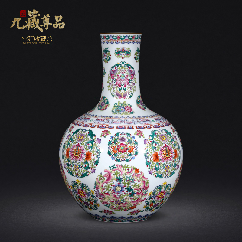 Jingdezhen ceramics antique hand - made pastel spends tree Chinese style living room office furnishing articles gift porcelain