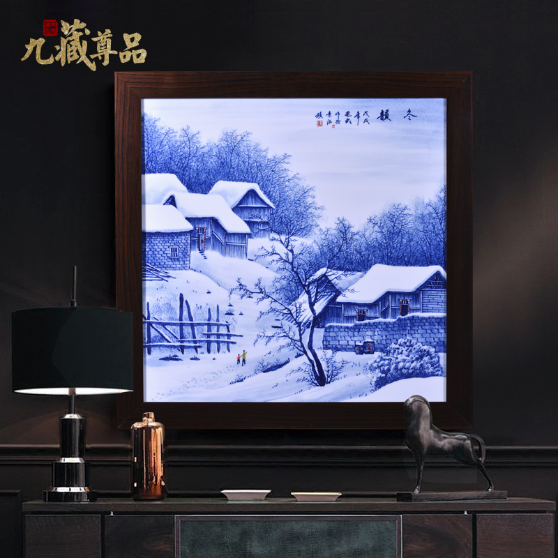 Jingdezhen ceramics Liu Shuwu hand - made winter adornment porcelain plate painting murals household handicraft furnishing articles