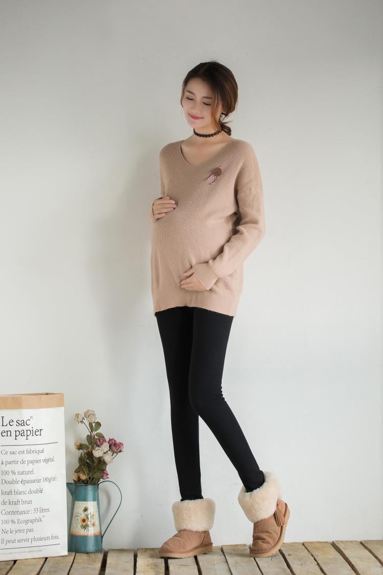 Bà bầu mặc quần legging mùa đông cộng với nhung nâng bụng dày dày Cao mặc cotton có thể điều chỉnh quần ấm quần tây dành cho bà bầu