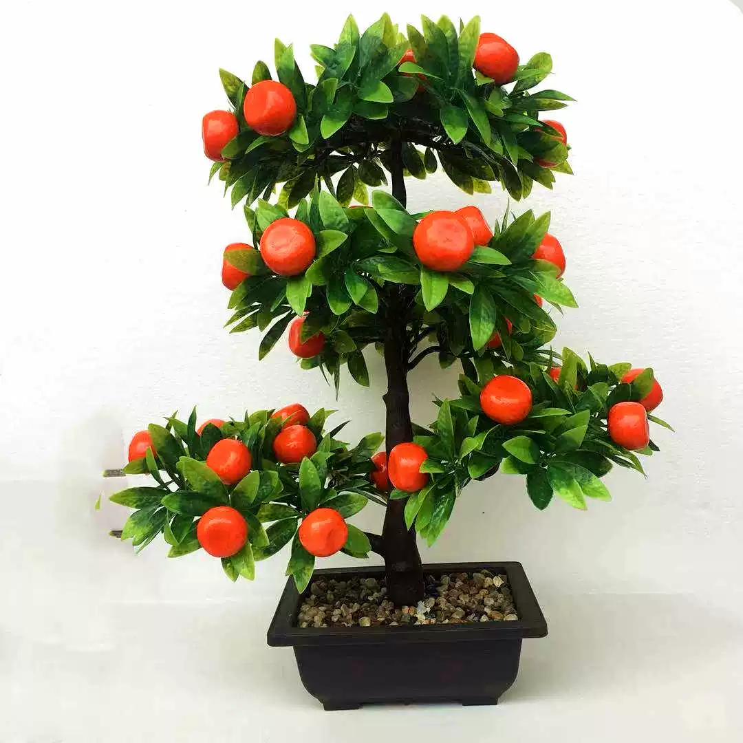 Mô phỏng Trái cây Nhựa Hoa giả Cây may mắn Shou Peach Buddha Flower Peach Peach Fruit Fruit Fake Fake Tree Orange - Hoa nhân tạo / Cây / Trái cây