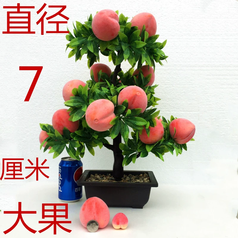 Mô phỏng Trái cây Nhựa Hoa giả Cây may mắn Shou Peach Buddha Flower Peach Peach Fruit Fruit Fake Fake Tree Orange - Hoa nhân tạo / Cây / Trái cây