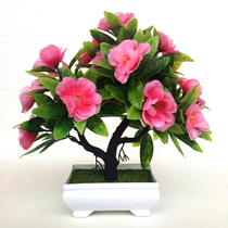 Simulation peach flower ornaments bonsai decorative flower silk flower living room floor fake flower fake peach blossom tree green plant simulation peach blossom tree