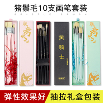 Sampas joint exam 10 Brush Set art gouache set waterchalk set watercolor acrylic brush hook line Fan Pen