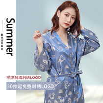 High-End barber shop Net Red guest guest robe anti-fouling waterproof baked oil dyed hot clothes Japanese Tide brand kimono custom embroidery