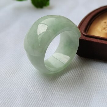 Myanmar natural jade a grade saddle ring jade ring ring with certificate