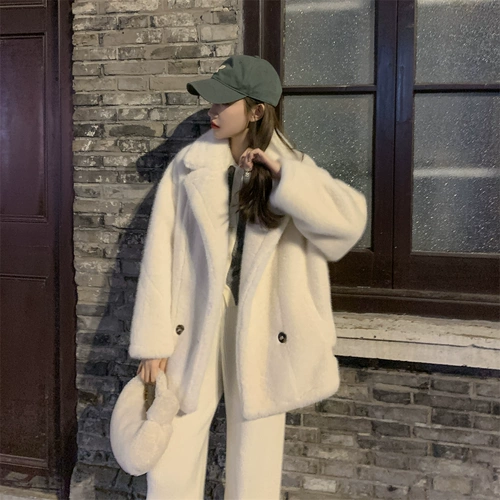 Демисезонное длинное бархатное зимнее пальто, увеличенная толщина, средней длины