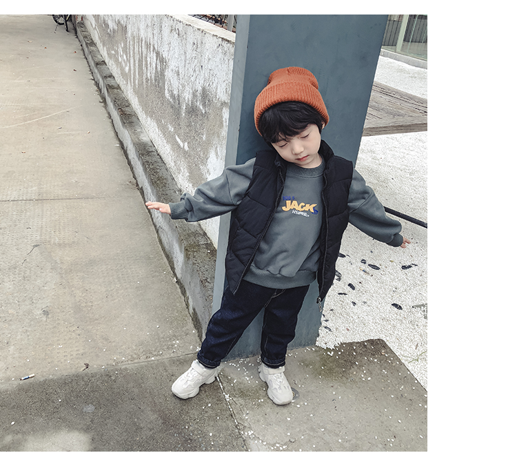 Quần bé trai cotton cho bé mùa thu đông mặc 2018 mới đông trẻ em mùa đông phiên bản Hàn Quốc của quần áo trẻ em thủy triều ao quan tre em
