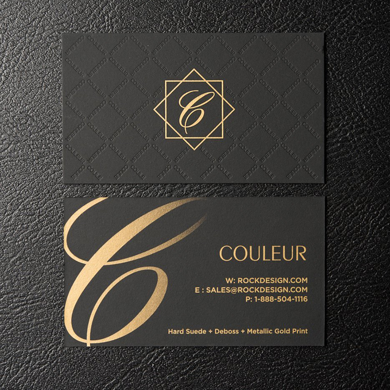 High-end business card production custom business creative design customized black hot stamping colorless press gravure card personality signage