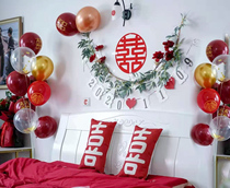 Advanced sensations Wedding Decoration Wedding house Placement Balloon Male and female Fang bedroom Creative romantic Pillow Atmosphere
