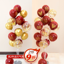 Wedding room decoration Birthday balloon bracket Road leading column Floor floating table floating wedding scene layout Wedding supplies