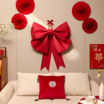 ins Net red oversized bow hanging wedding room man womans bedroom decoration wedding car Christmas wine red