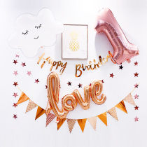 ins birthday layout birthday Lahua flag photo props birthday party party party layout supplies scene layout