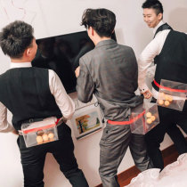 Shaking the sound electric hip talent marriage the whole groom funny performance shake the table tennis game tricky props box