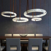 Light luxury Modern new Chinese style creative designer Hotel restaurant Cafe Small living room study All-copper marble chandelier