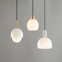 Nordic bedroom bedside single-head small chandelier Marble light luxury simple post-modern restaurant lamp Dining table bar lamp