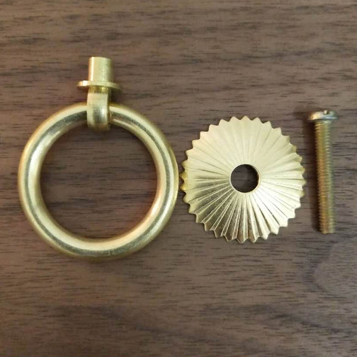 New Chinese style cabinet door pure copper ring traditional Chinese medicine cabinet drawer handle antique furniture cabinet tea pot single hole handle