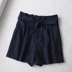 Châu Âu và Mỹ Độc thân thanh lịch Thời trang hoang dã Hoa thun Eo Tuổi sọc Đàn hồi Quần short chân DMK807086 quần short ren nữ đẹp Quần short