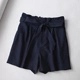 Châu Âu và Mỹ Độc thân thanh lịch Thời trang hoang dã Hoa thun Eo Tuổi sọc Đàn hồi Quần short chân DMK807086 quần short ren nữ đẹp