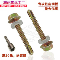 Shanghai Hongtong brand drill tail self-tapping screw color steel tile dovetail thread hexagon drilling nail self-drilling wire M5