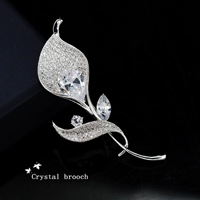 Hàn Quốc Calla Lily Zircon Trâm Phụ Nữ Áo khoác Joker cao cấp Phụ kiện thời trang Corsage Phụ kiện áo len đơn giản huy hiệu kute